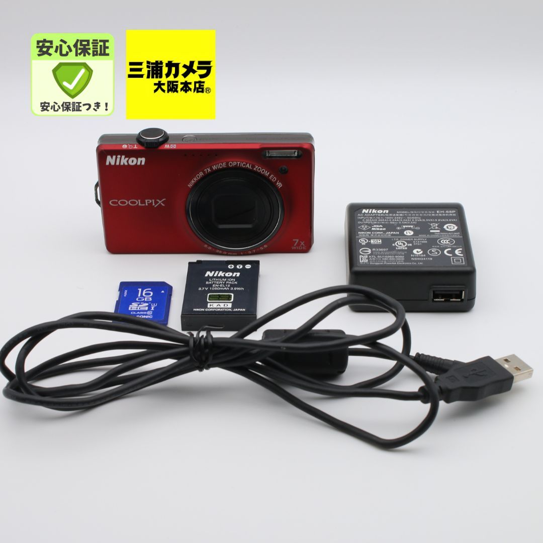 極上品】 Nikon COOLPIX S6000 レッド コンパクトデジタルカメラ