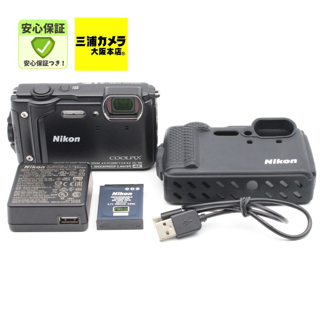 極上品】 Nikon COOLPIX W300 ブラック BK 1605万画素 防水 耐寒 防塵