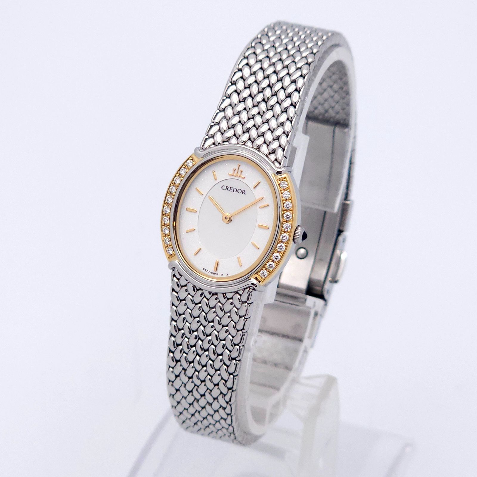 ☆美品 SEIKO セイコー クレドール 5A70-0AT0 シェル QZ 動作品 18KT+ 