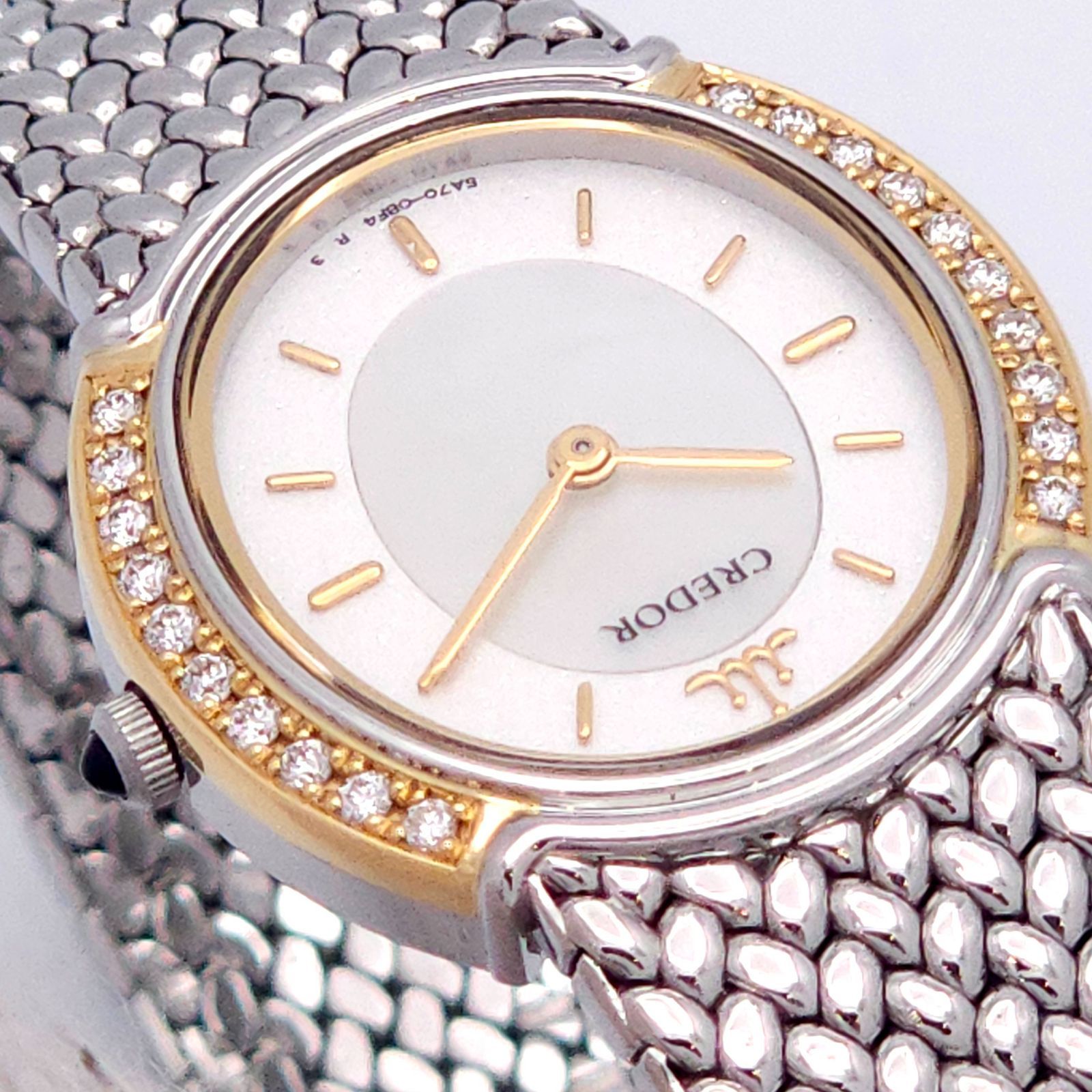 ☆美品 SEIKO セイコー クレドール 5A70-0AT0 シェル QZ 動作品 18KT+ 