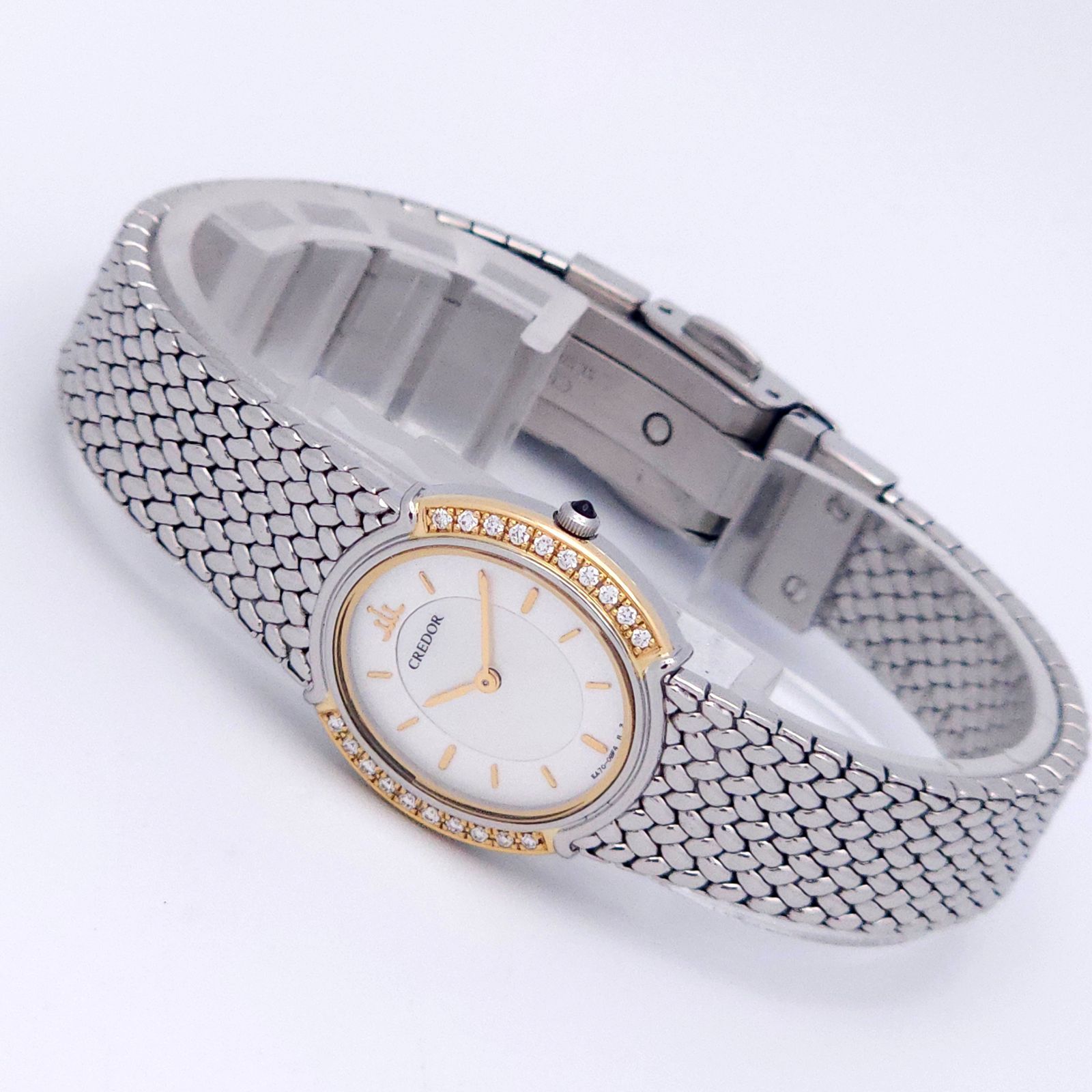 ☆美品 SEIKO セイコー クレドール 5A70-0AT0 シェル QZ 動作品 18KT+ 