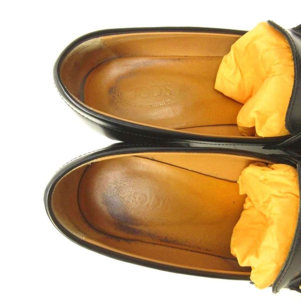 トッズ TOD'S ダブルT ローファー パンプス スクエアヒール 黒