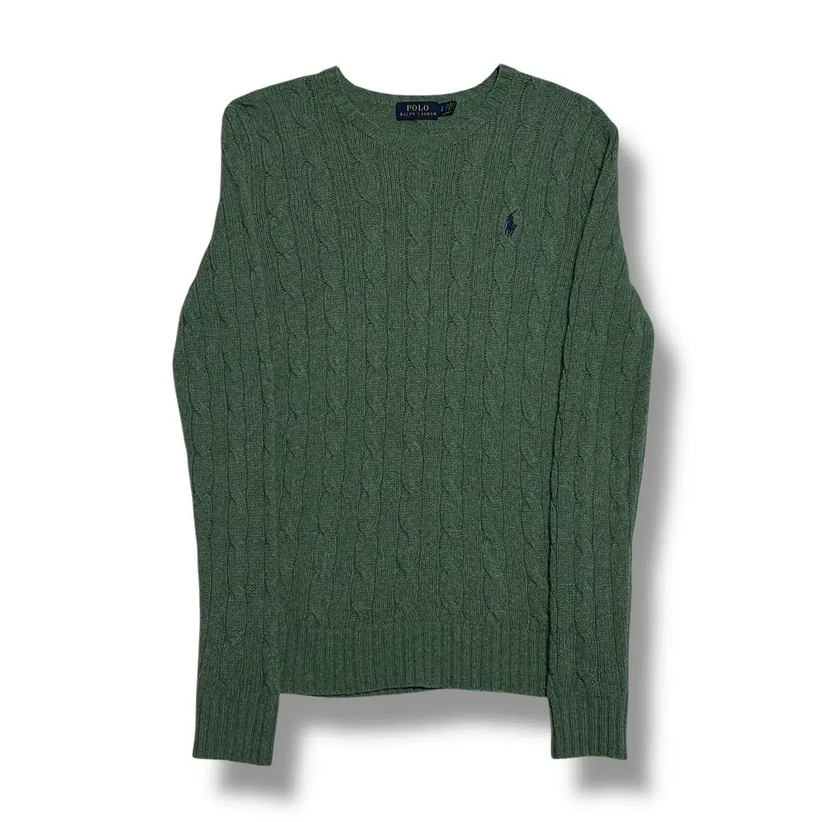 Polo Ralph Lauren メリノウール カシミア ブレンド グリーン ケーブル 