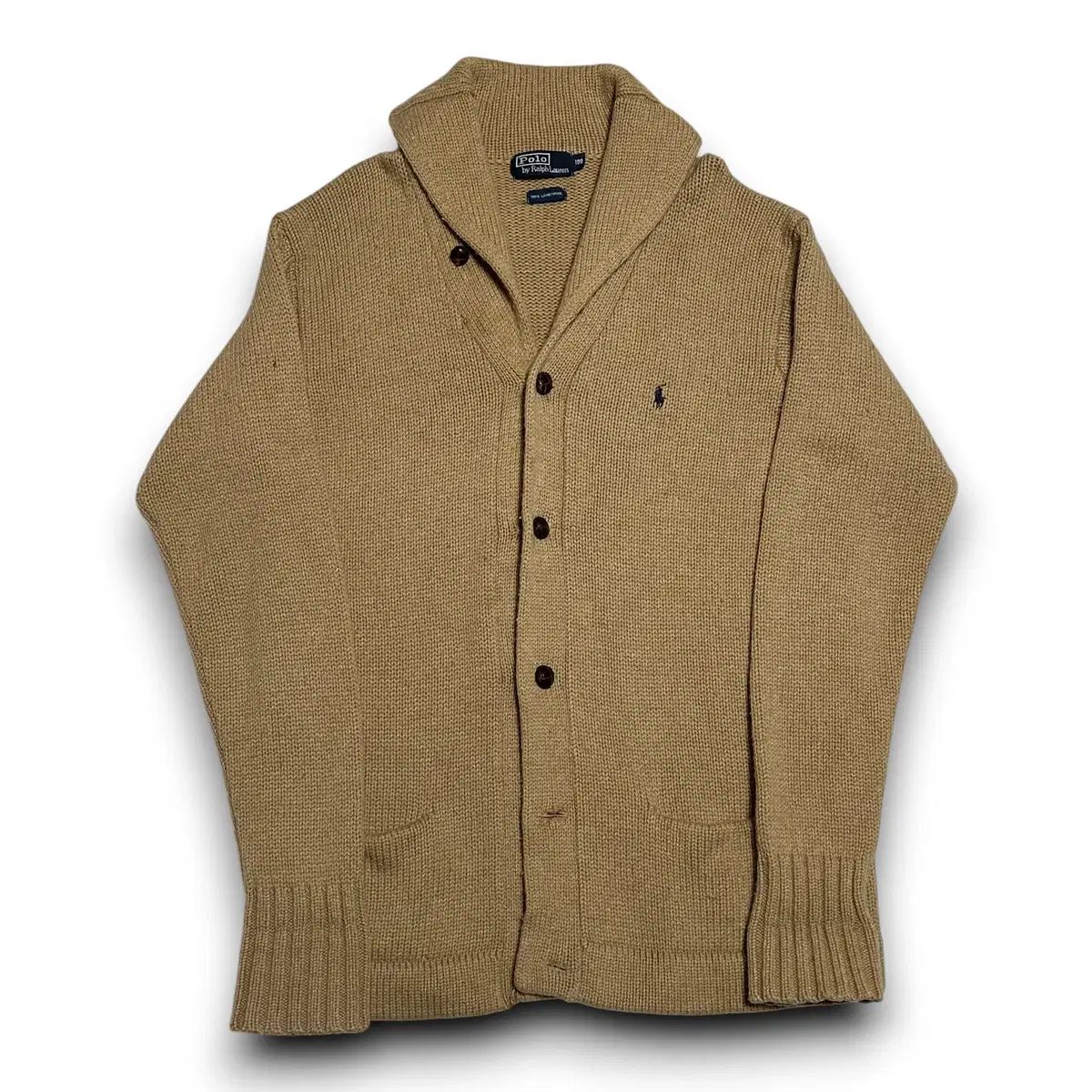 Polo Ralph Lauren ラムウール ベージュ ショールネック カーディガン 