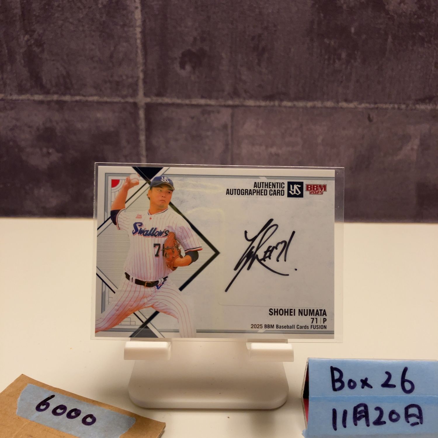 2025 BBM Fusion 沼田翔平 16/90 直筆サインカード 東京ヤクルト