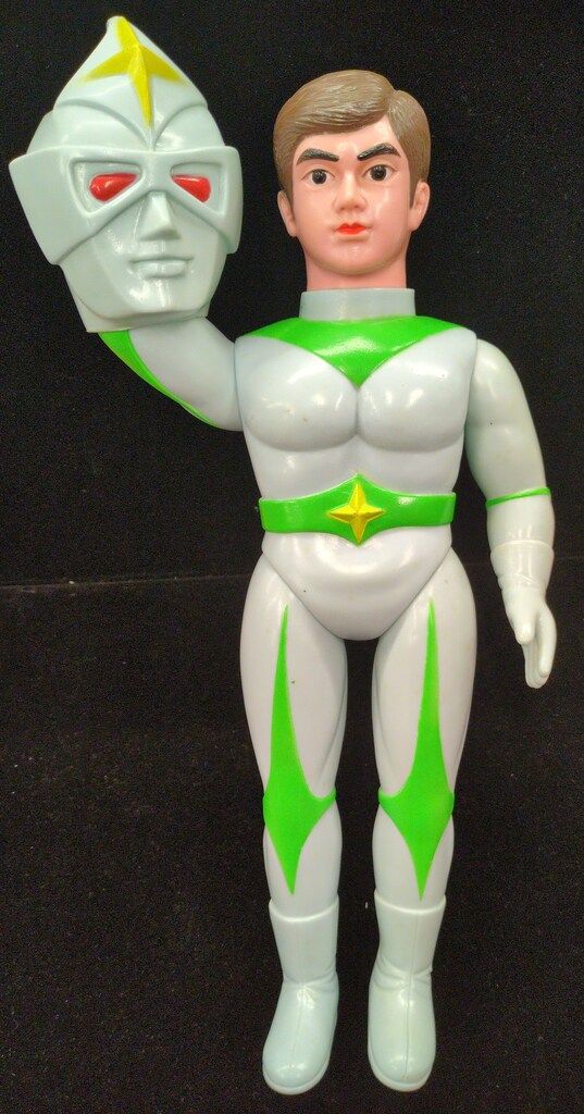 ブルマァク 当時物　デッドストック　450サイズミラーマン【30cm】新品未開封 ブルマァク ブルマァクの怪獣シリーズ ミラーマン 水色成型/顔ピンク色