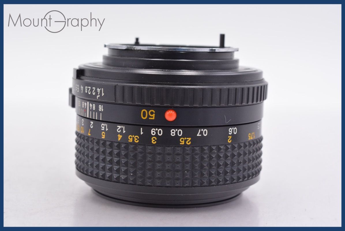 美品・動作保証】 ミノルタ MINOLTA MD 50mm F1.4 前後キャップ&レンズ