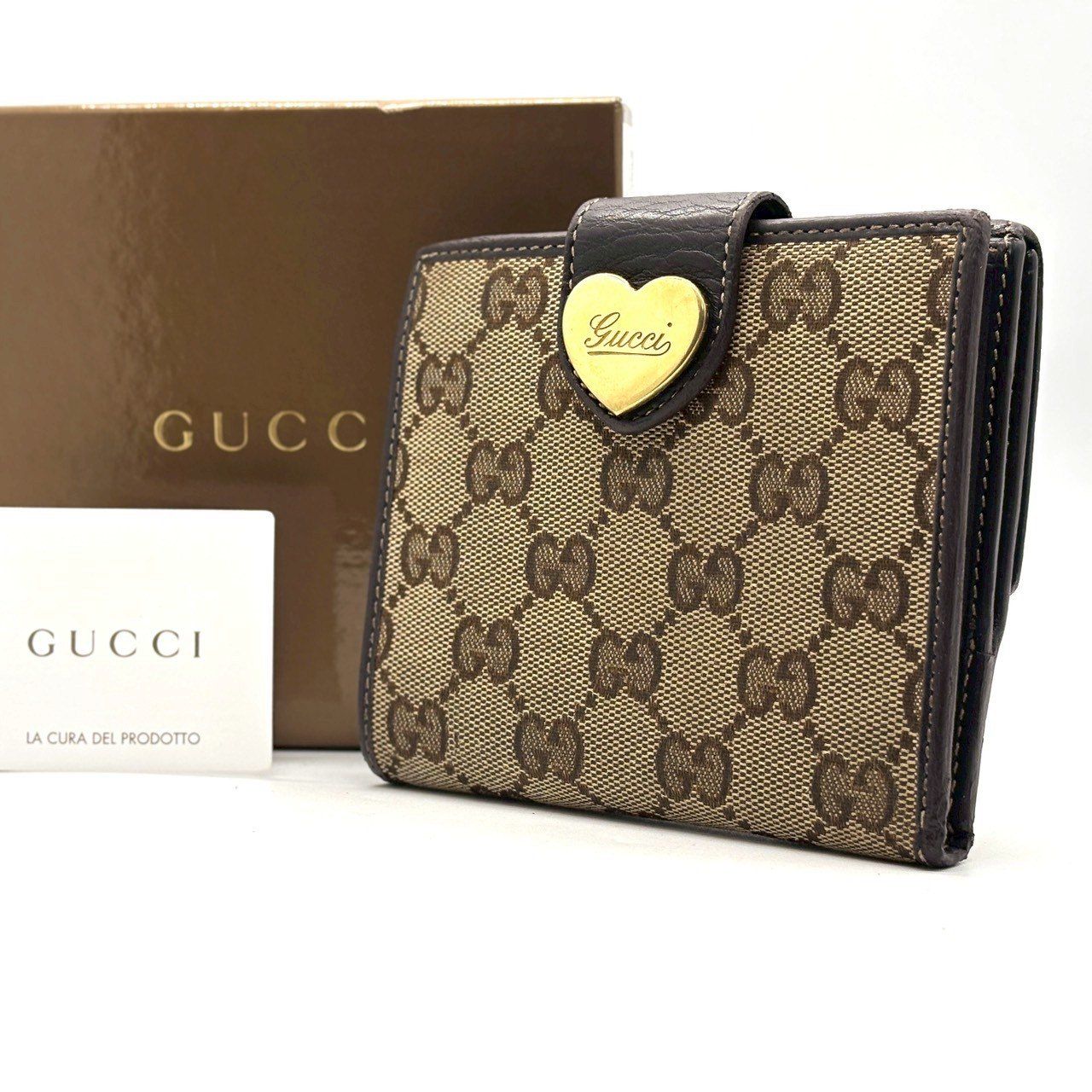 甘さを仕込む✨ GUCCI 二つ折り財布 コンパクトウォレット GG