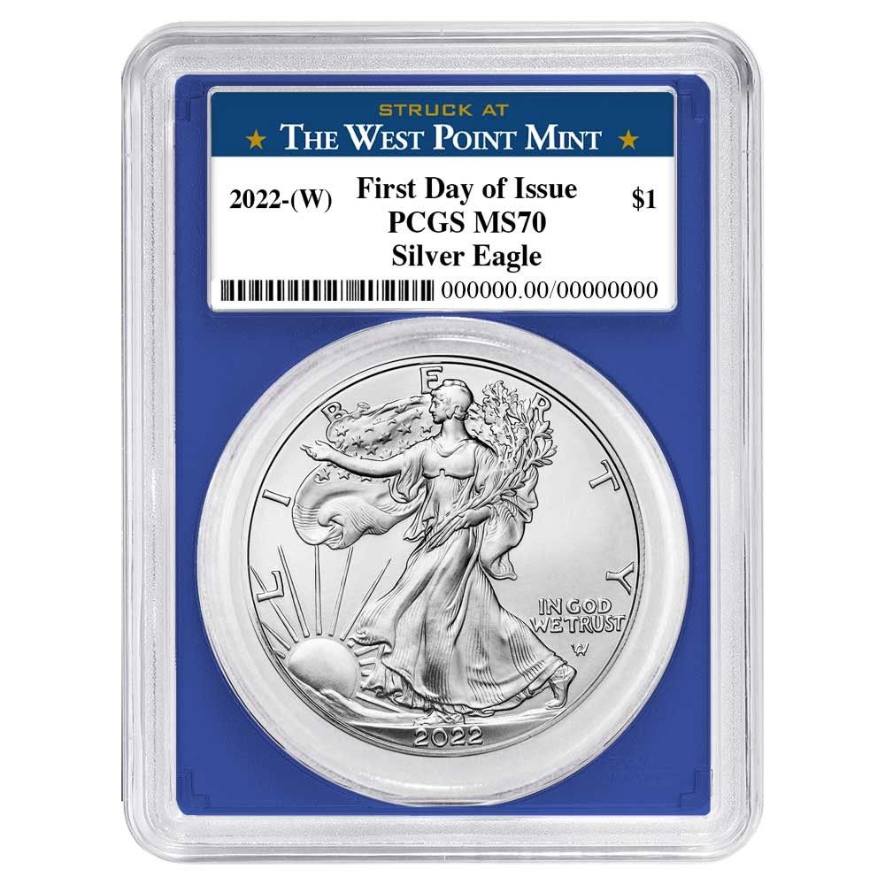 2022年 (W) 1ドル アメリカン シルバー イーグル PCGS MS70 FDOI