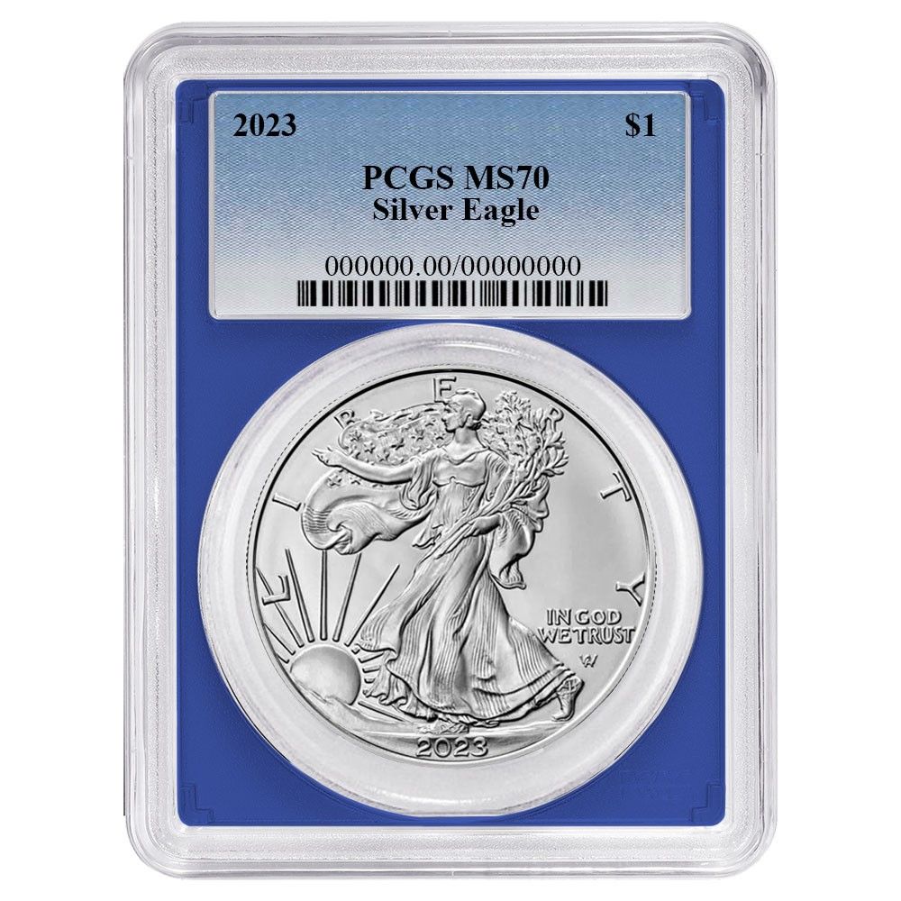 2023年 1ドル アメリカン シルバー イーグル PCGS MS70 ブルーラベル