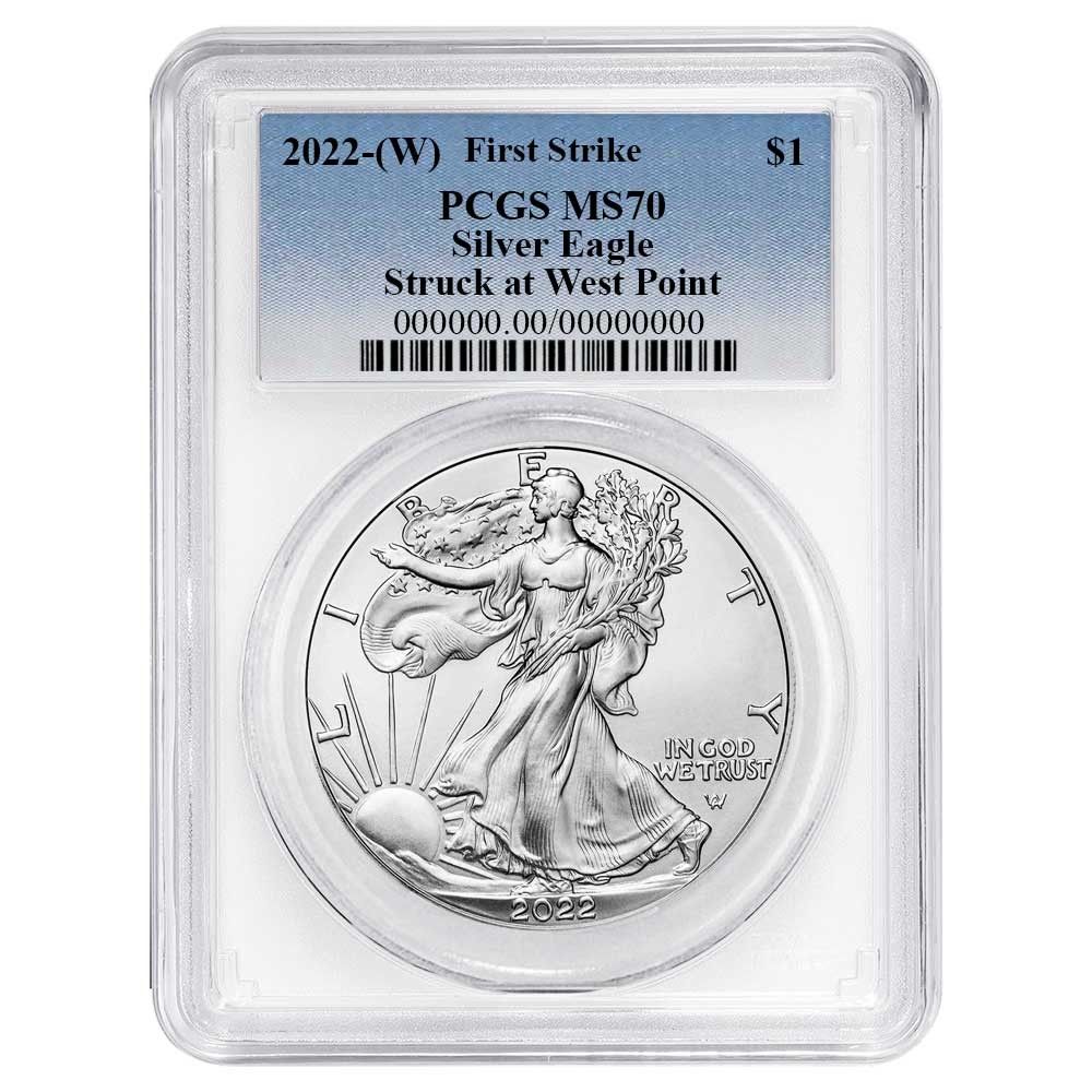 2022年 (W) 1ドル アメリカン シルバー イーグル PCGS MS70 FS ブルー