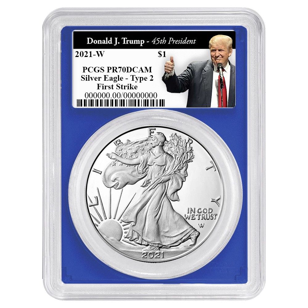 2021-W プルーフ $1 タイプ2 アメリカンシルバーイーグル PCGS