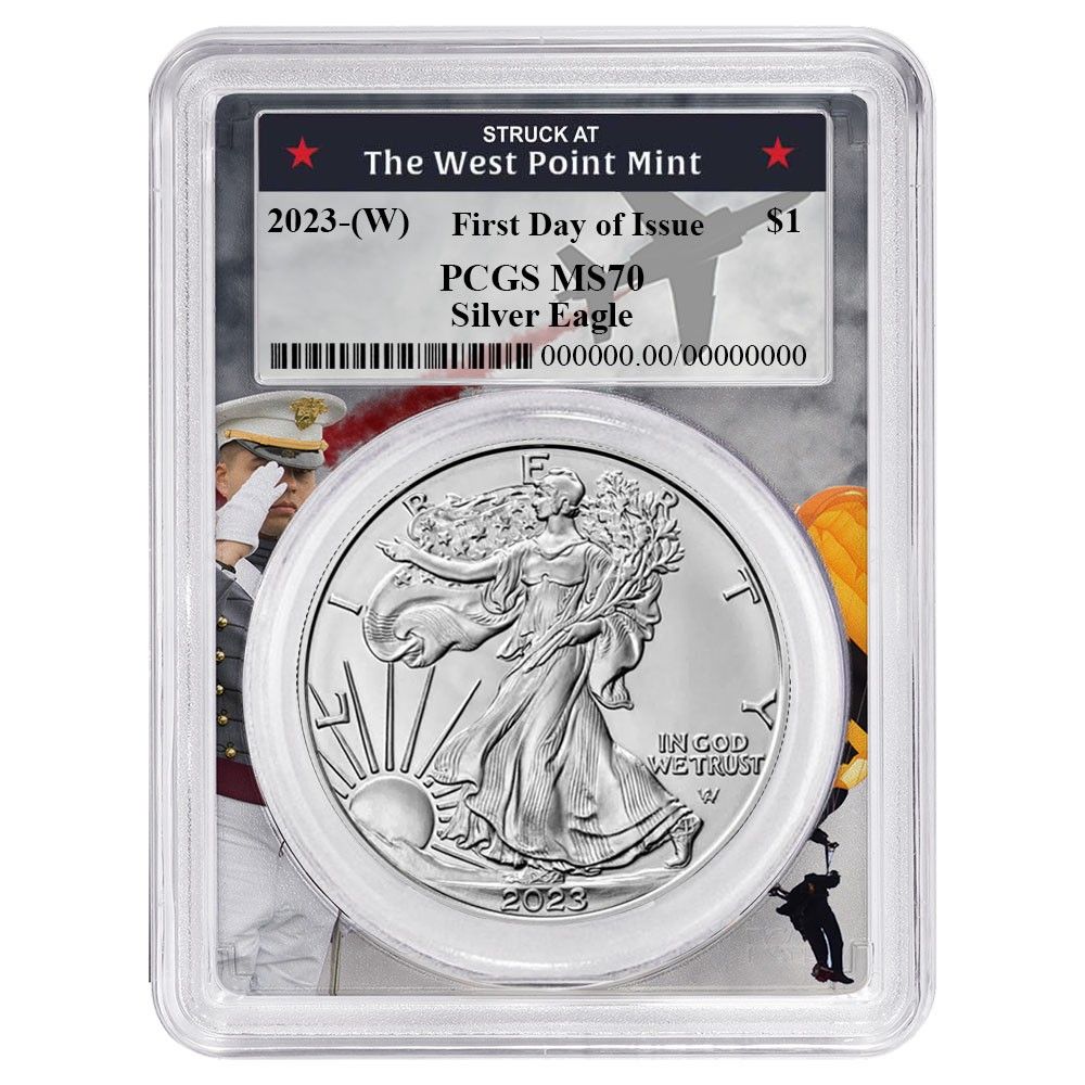 2023年 (W) 1ドル アメリカン シルバー イーグル PCGS MS70 FDOI