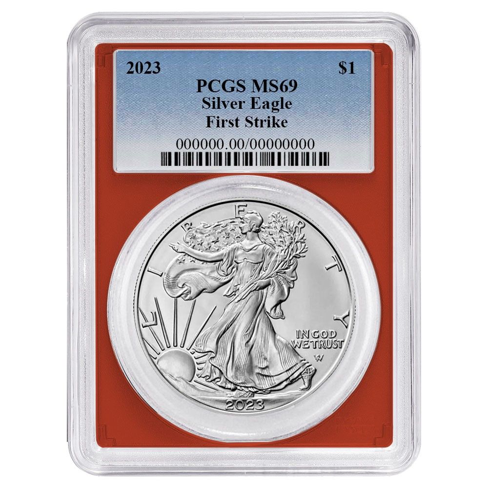 2023年 1ドル アメリカン シルバー イーグル PCGS MS69 FS ブルー