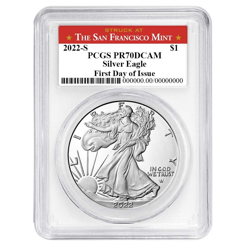 2022-S プルーフ 1ドル アメリカン シルバー イーグル PCGS PR70DCAM
