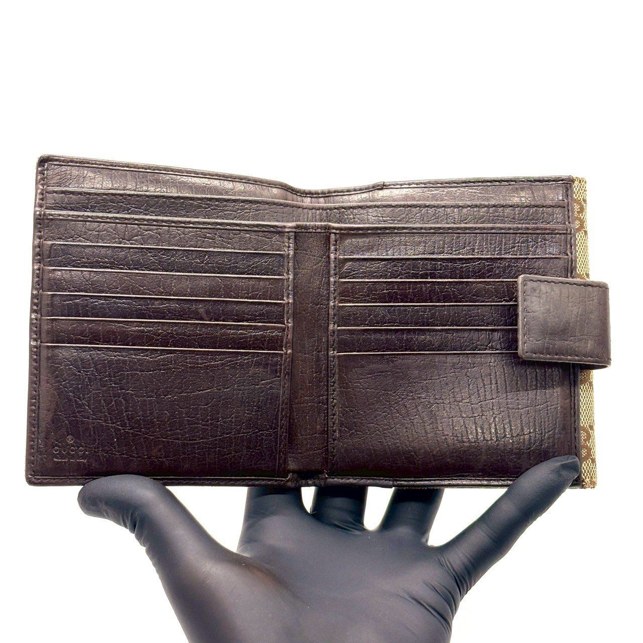 定番に、品格を】 GUCCI 二つ折り財布 GGキャンバス ホースビット