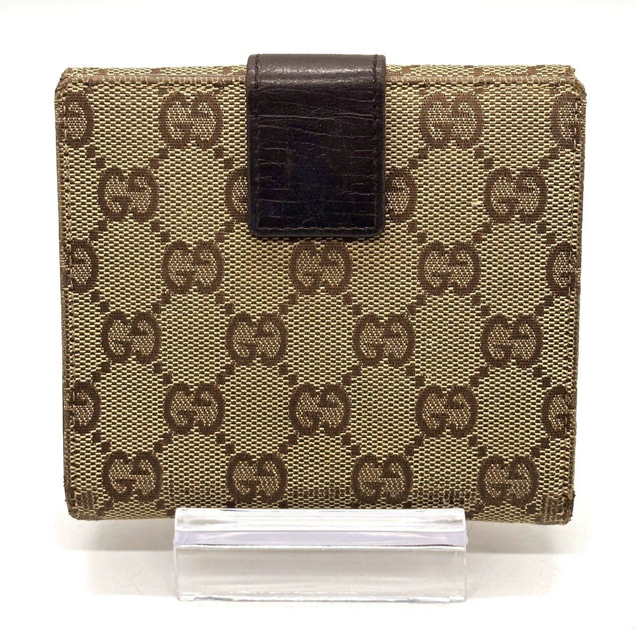 定番に、品格を】 GUCCI 二つ折り財布 GGキャンバス ホースビット