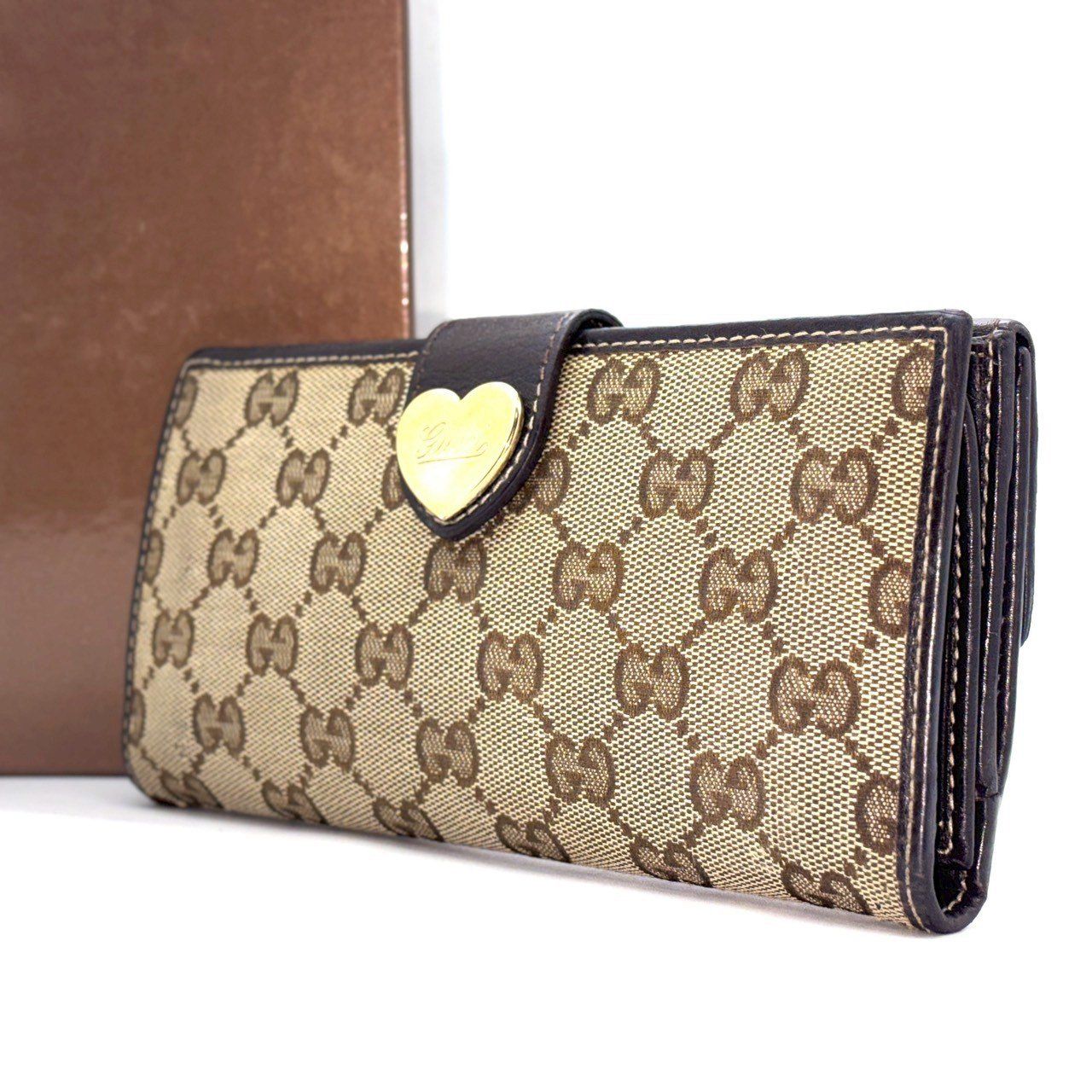 可愛さは、内側に✨ GUCCI 長財布 GGキャンバス ラブリーハート