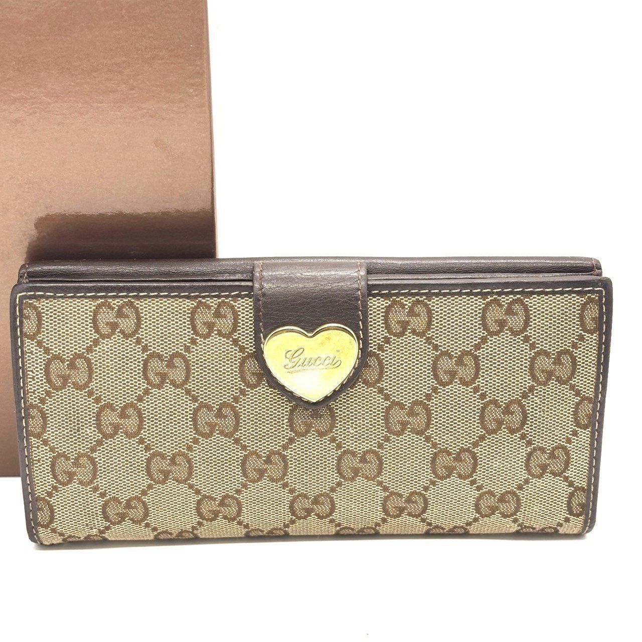 可愛さは、内側に✨ GUCCI 長財布 GGキャンバス ラブリーハート 