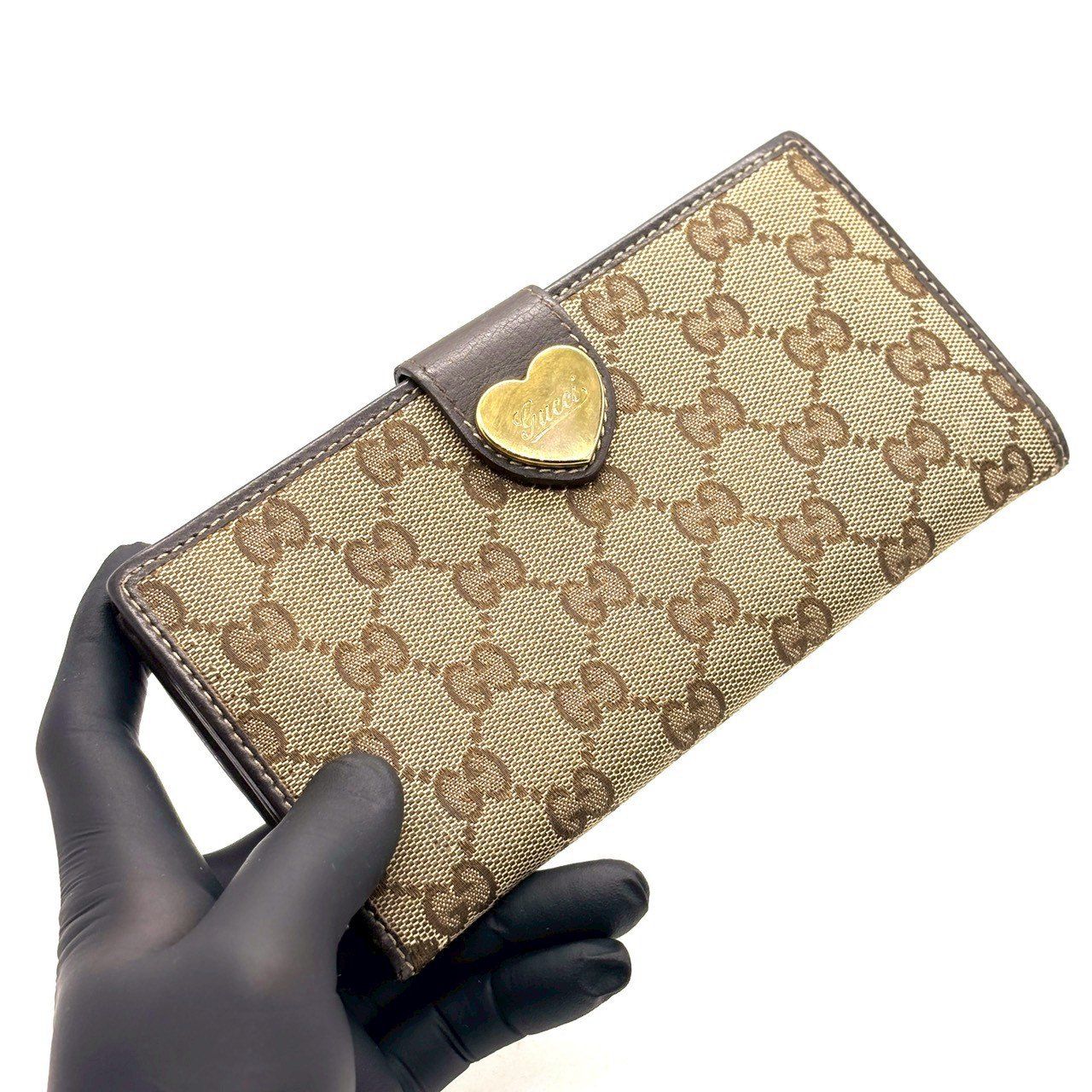 可愛さは、内側に✨ GUCCI 長財布 GGキャンバス ラブリーハート