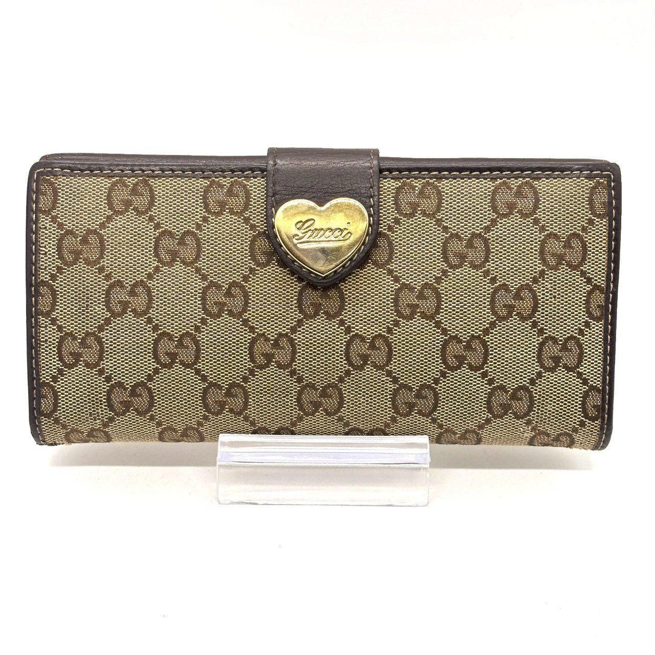 GUCCI 長財布 GG柄 ゴールド ラブリーハート 可愛さは、内側に✨ GUCCI 長財布 GGキャンバス ラブリーハート