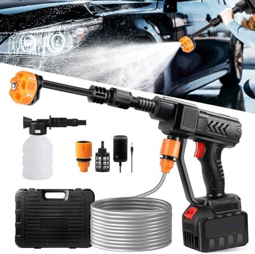 高圧洗浄機 コードレス 高性能6in1ノズル噴射距離10M充電式 バッテリー