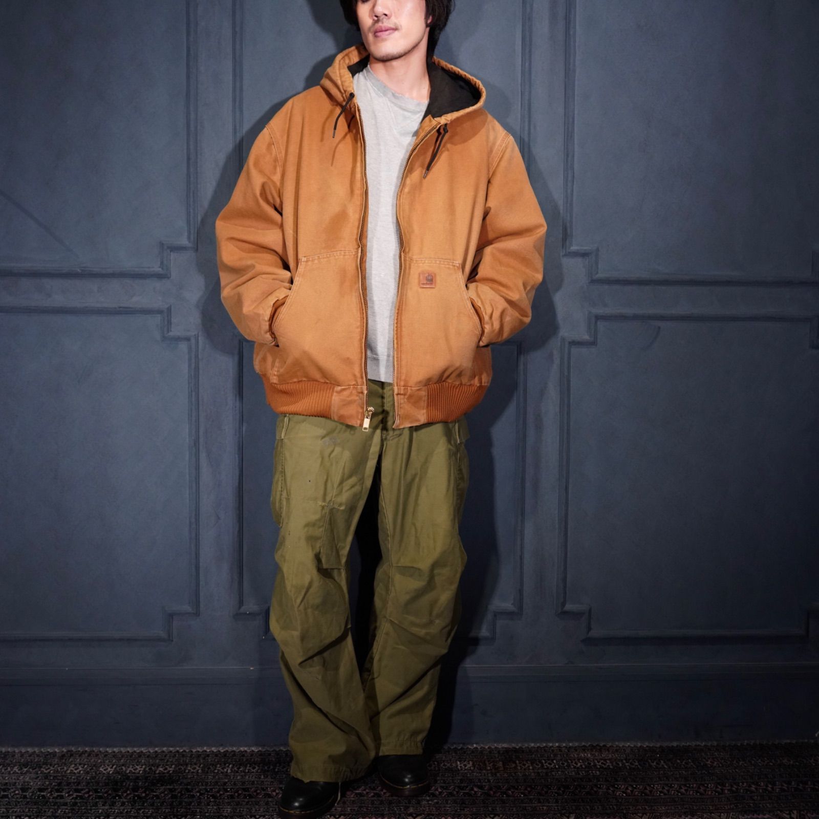 USA VINTAGE Carhartt ZIP UP HOODIE DUCK BLOUSON MADE IN MEXICO