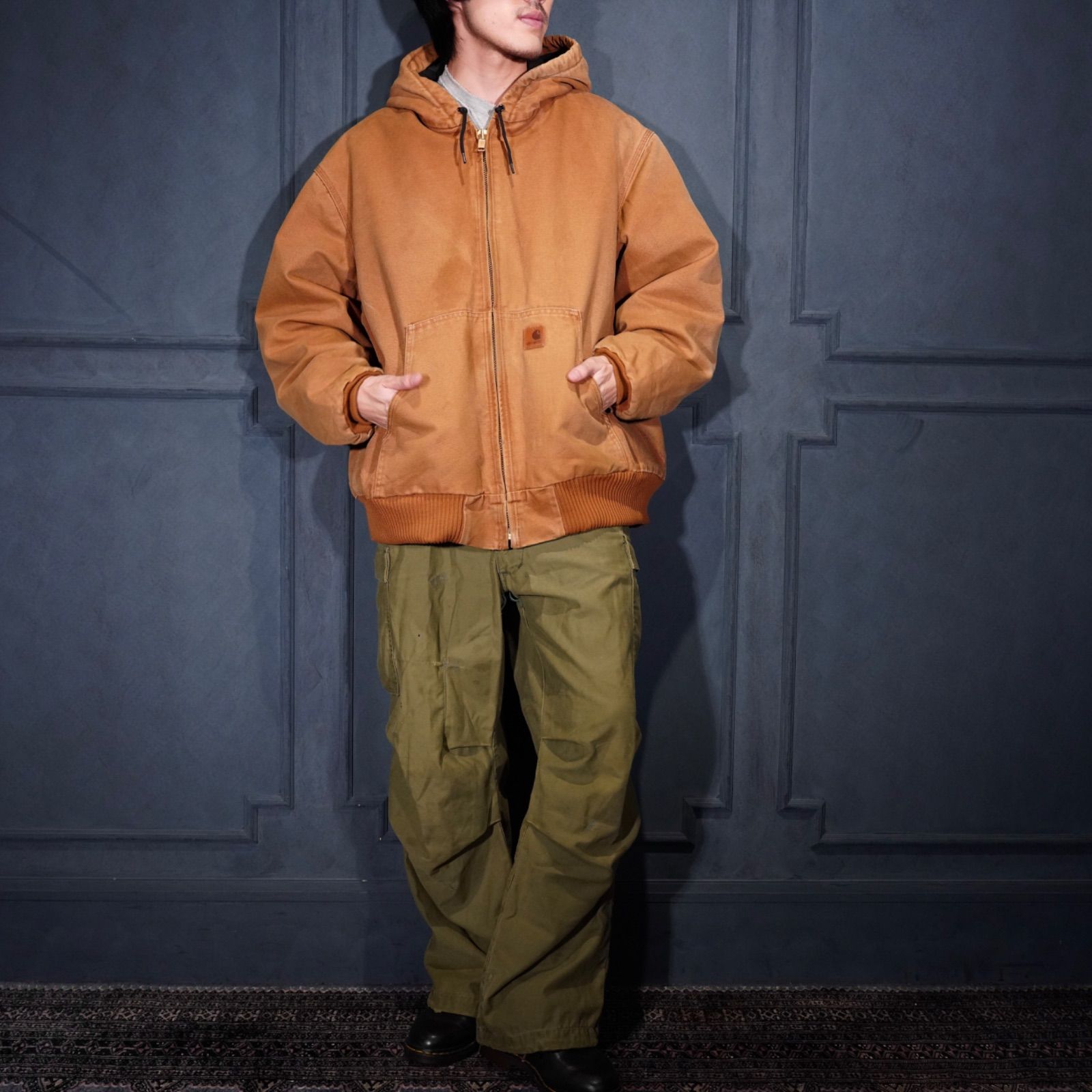 USA VINTAGE Carhartt ZIP UP HOODIE DUCK BLOUSON MADE IN MEXICO 