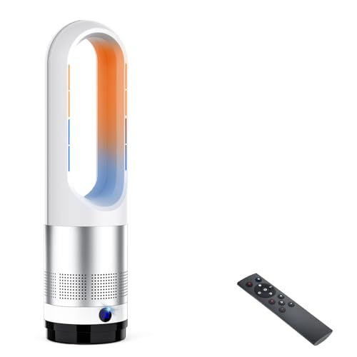 2025冷暖兼用・羽根なし】セラミックヒーター タワーファン 温風 送風