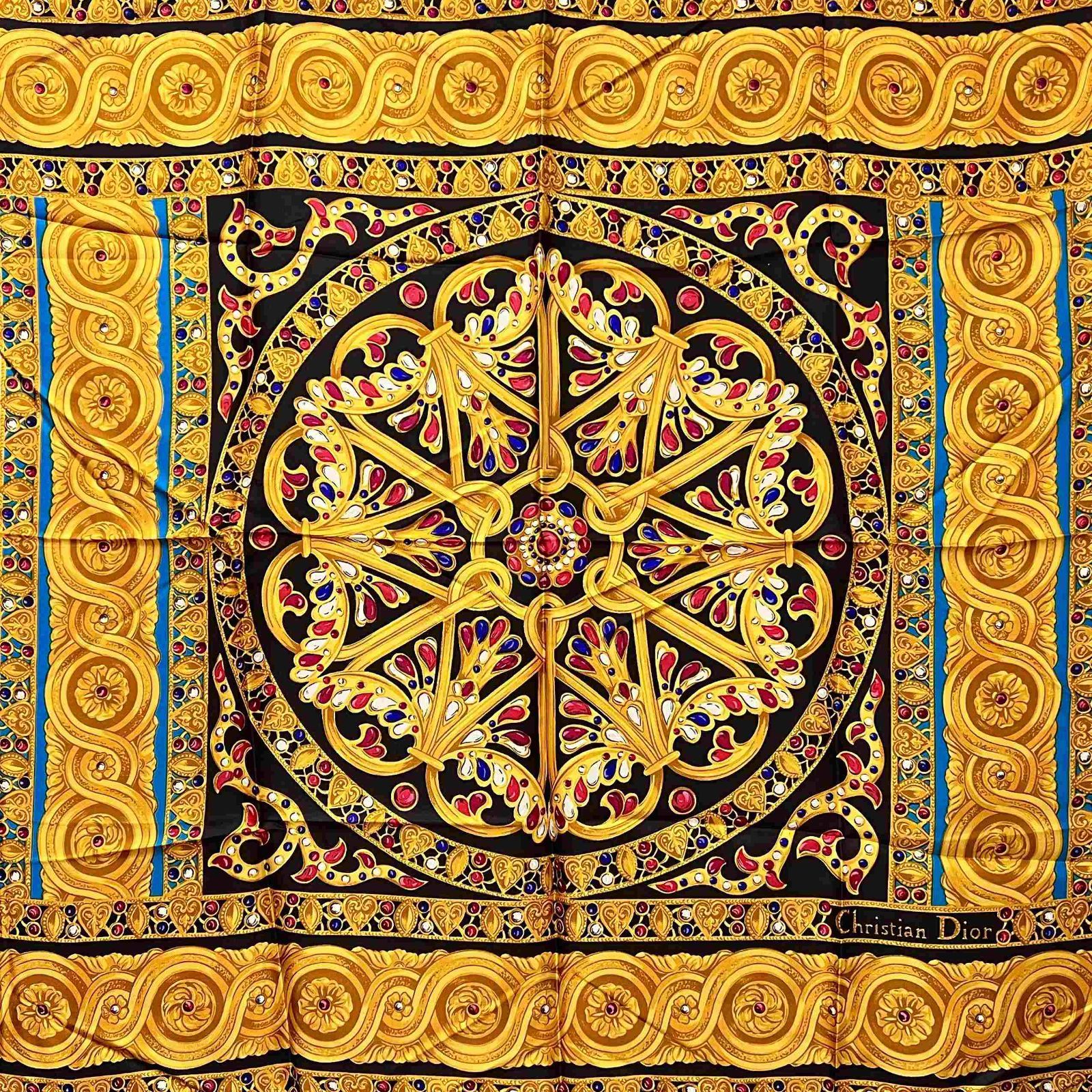 Christian Dior クリスチャン ディオール アクセサリー柄 シルク