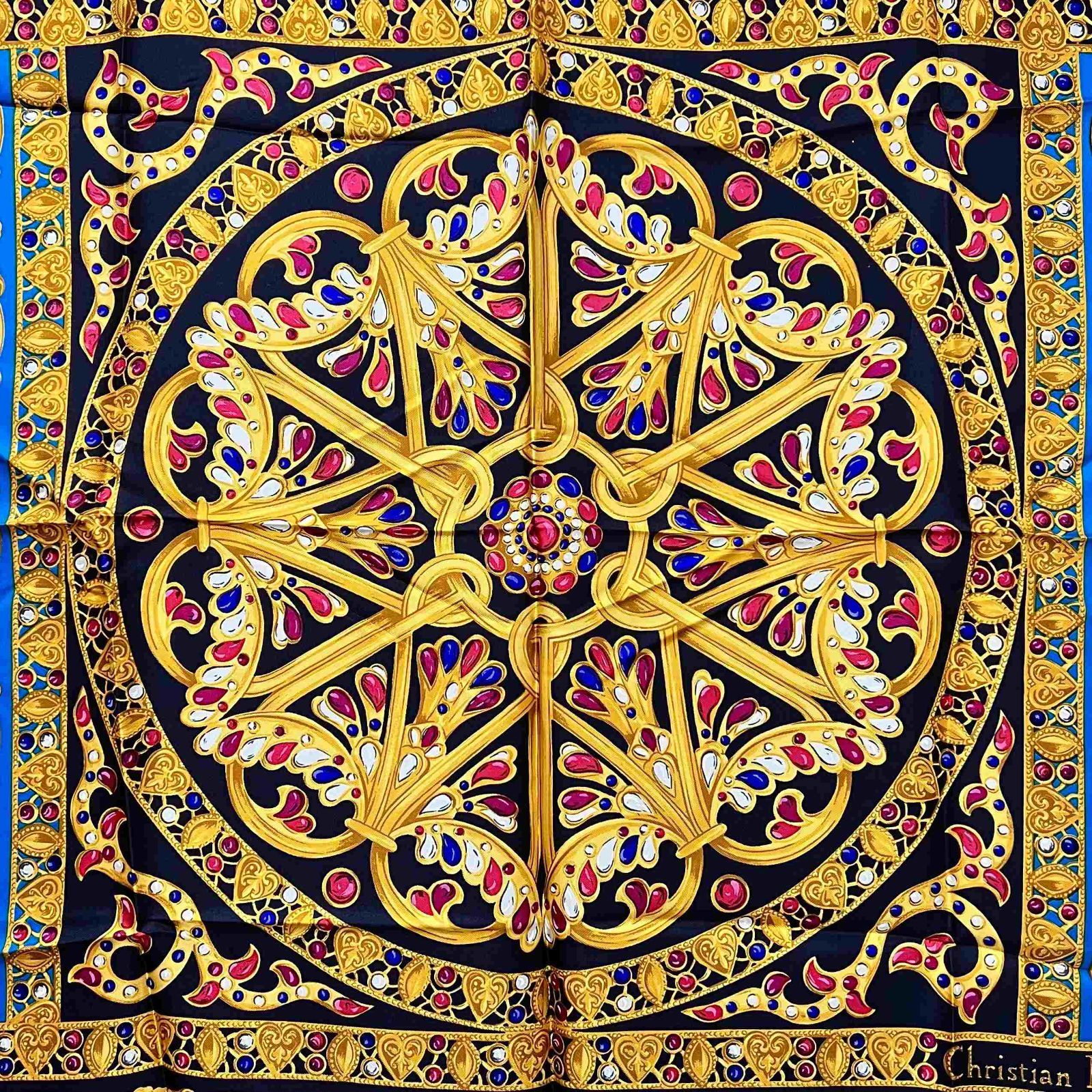 Christian Dior クリスチャン ディオール アクセサリー柄 シルク