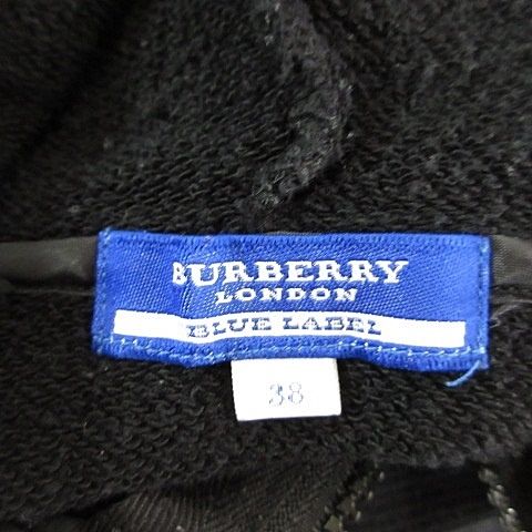 レア BURBERRY BLUE LABEL ジップアップ 裏起毛 38サイズ バーバリー