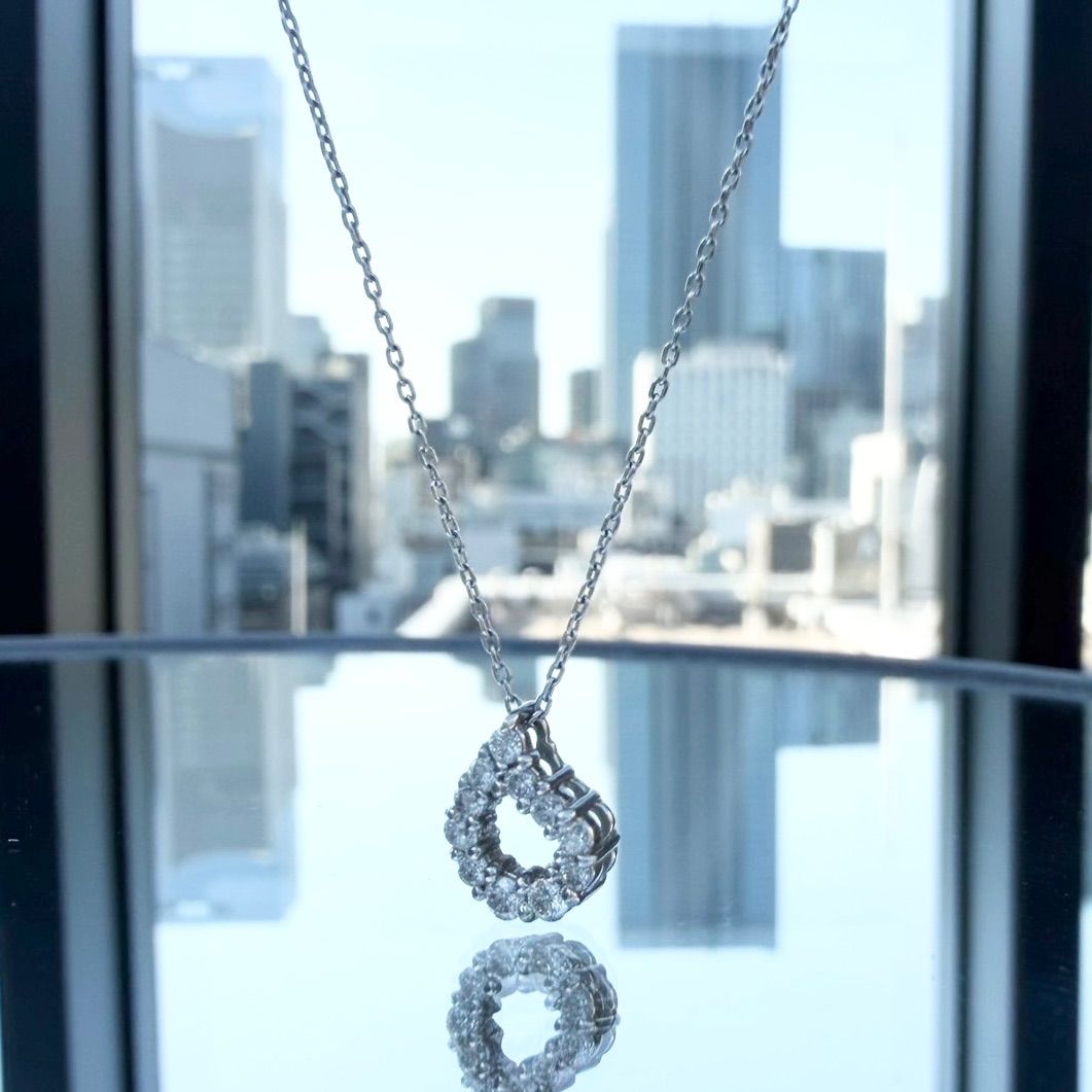 Pt900 Pt850 天然ダイヤモンド0.20ct ネックレス - メルカリ