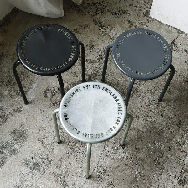 スタッカブルメタルスツール ポストジェネラル ブラウン グレー クレエ