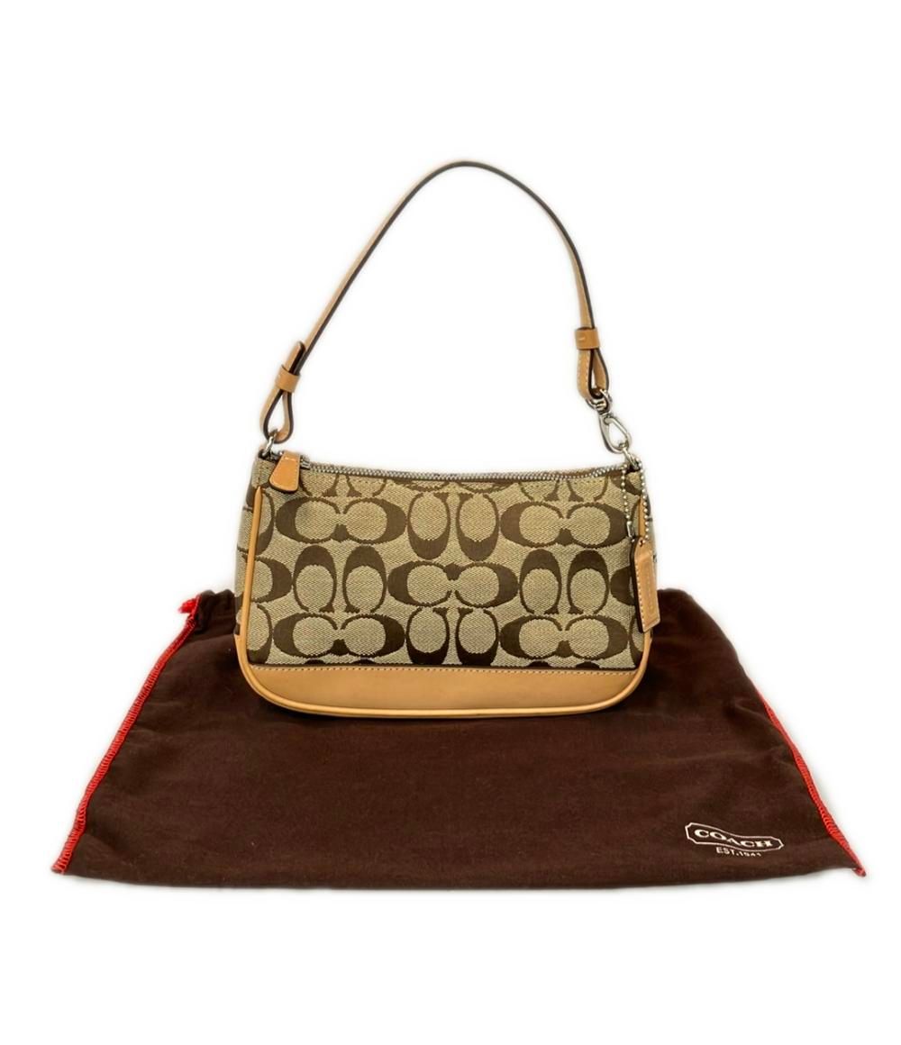 美品 COACH ポーチ ハンドバッグ シグネチャー 6094 シグネチャー 美品 コーチ ハンドバッグ アクセサリーポーチ シグネチャー 6094