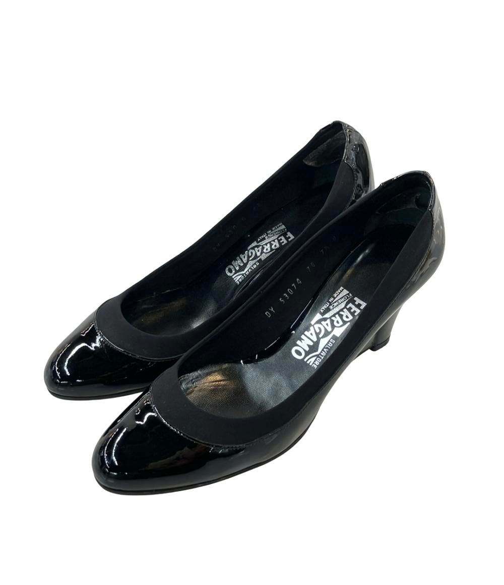 サルヴァトーレフェラガモ ウェッジソールパンプス エナメル