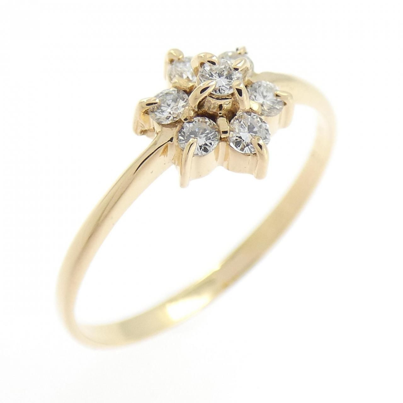 K18 18金 ダイヤモンドリング 指輪 3.5g 約22号 ダイヤ 0.16ct K18YG 