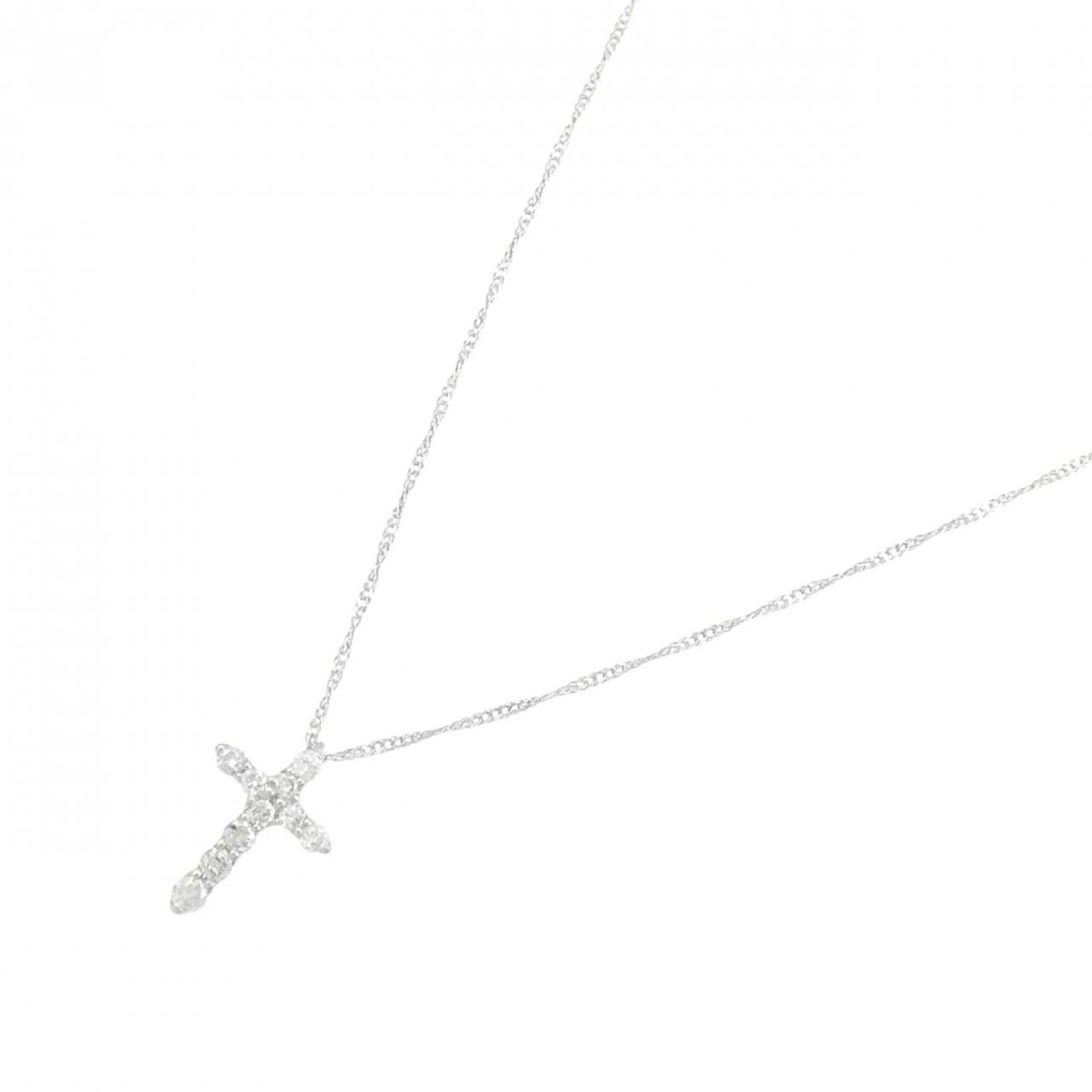 PT900/PT850 クロス ダイヤモンド ネックレス 0.2CT 【公式通販】