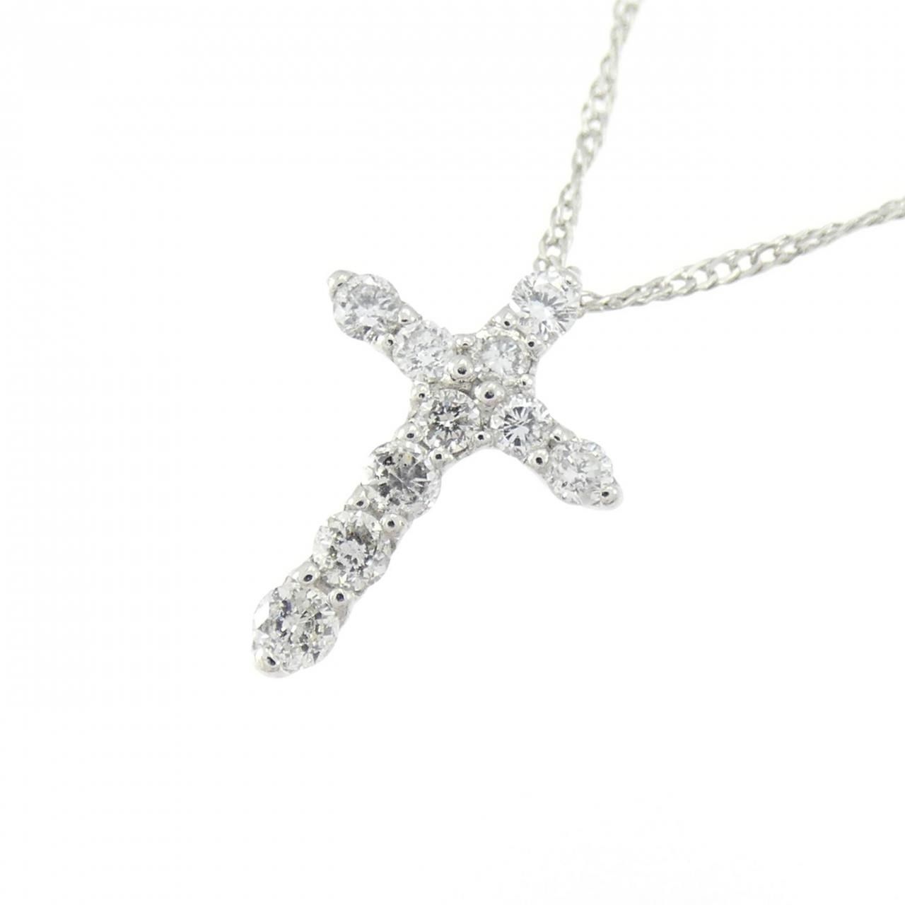 PT900/PT850 クロス ダイヤモンド ネックレス 0.2CT 【公式通販】