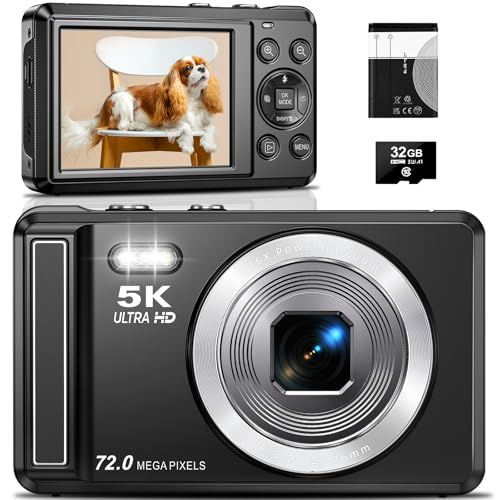 5K デジカメ 7200万画素 デジタルカメラ AFオートフォーカス 2.8