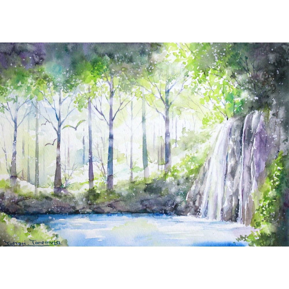 水彩画 自然風景 2016年額装済み 原画 水彩画 自然風景 2016年額装済み 原画
