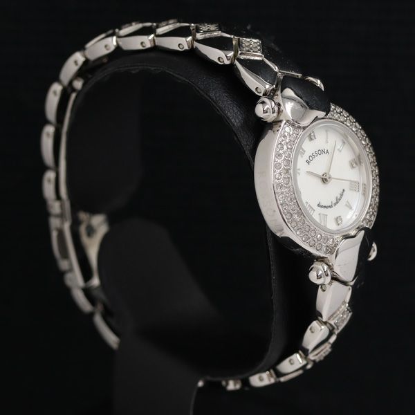 箱付 ロッソーナ ダイヤモンドコレクション QZ シェル文字盤 石付