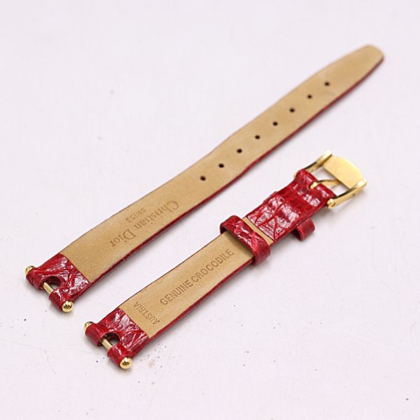 良品 クリスチャンディオール 純正ベルト レザー レッドカラー 9mm