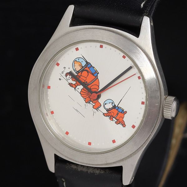 保/箱付 TINTIN タンタン QZ シルバー文字盤 メンズ/レディース腕時計