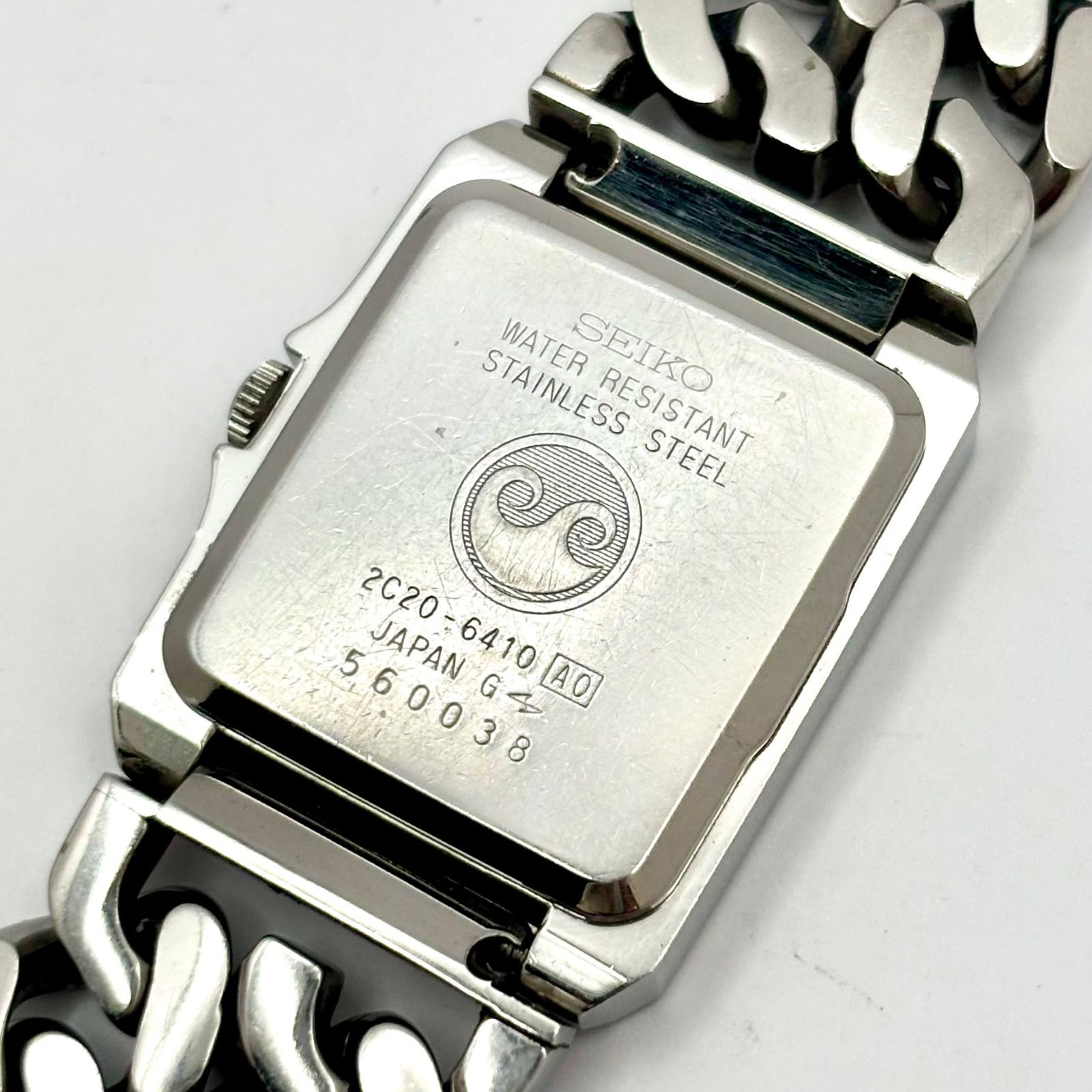 希少/新品電池】SEIKO セイコー メンズ 腕時計 シルバー スクエア 