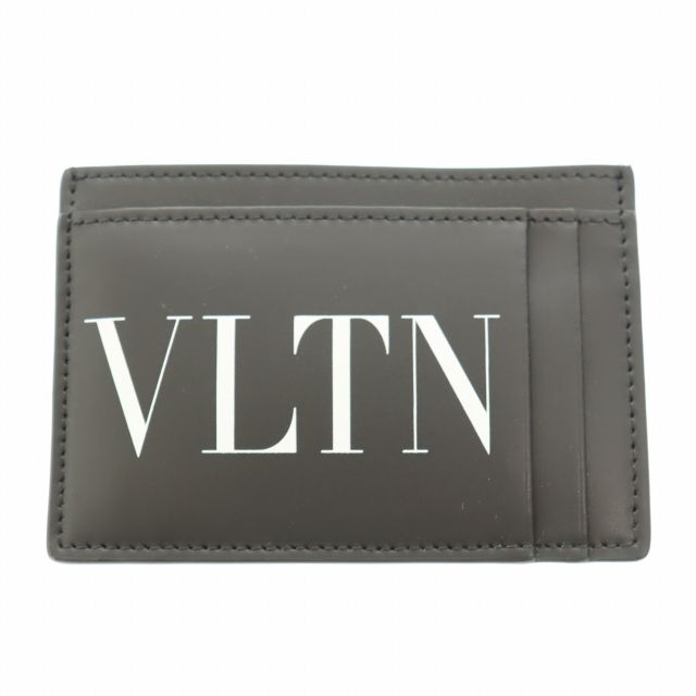 ヴァレンティノ ヴァレンチノ VALENTINO VLTN-Logo Leather Cardholder ロゴ レザー カードホルダー ケース 黒 ブラック ブランド古着ベクトル ☆AA★▲■250714