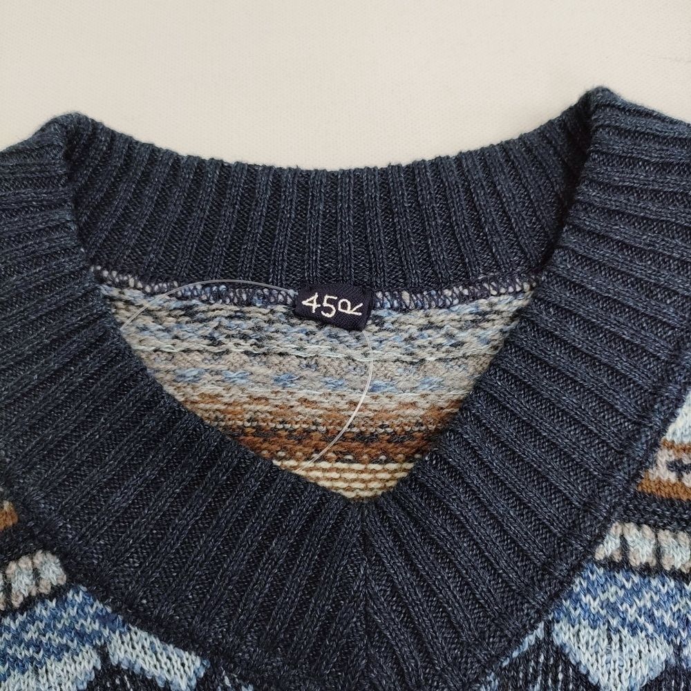 45Rノルディックジャガードの908馬ベスト　インディゴ 45R/45rpm ノルディックジャカードの908馬ベスト（インディゴ） 定価