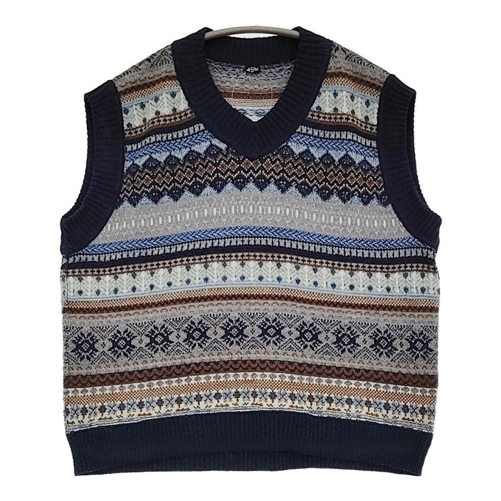 45R/45rpm ノルディックジャカードの908馬ベスト（インディゴ） 定価