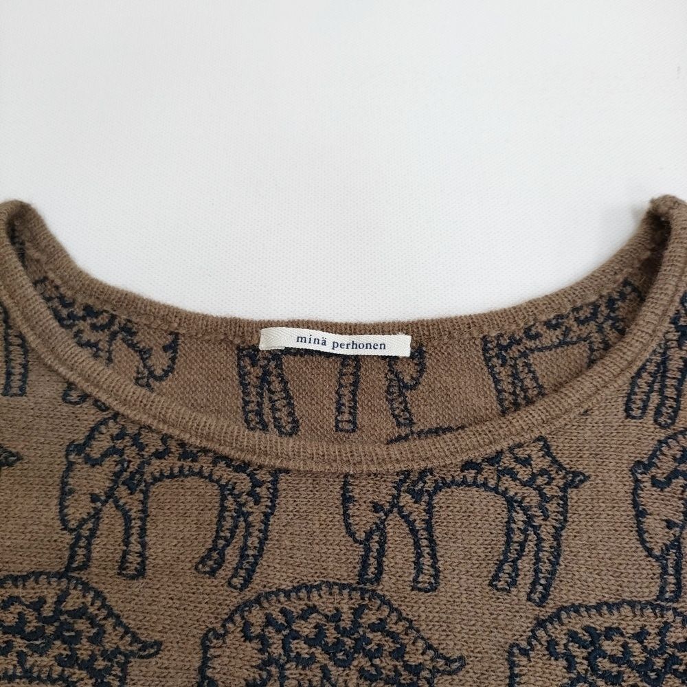 mina perhonen count 刺繍 qa8423 半袖 サイズ38 ウールアンゴラ