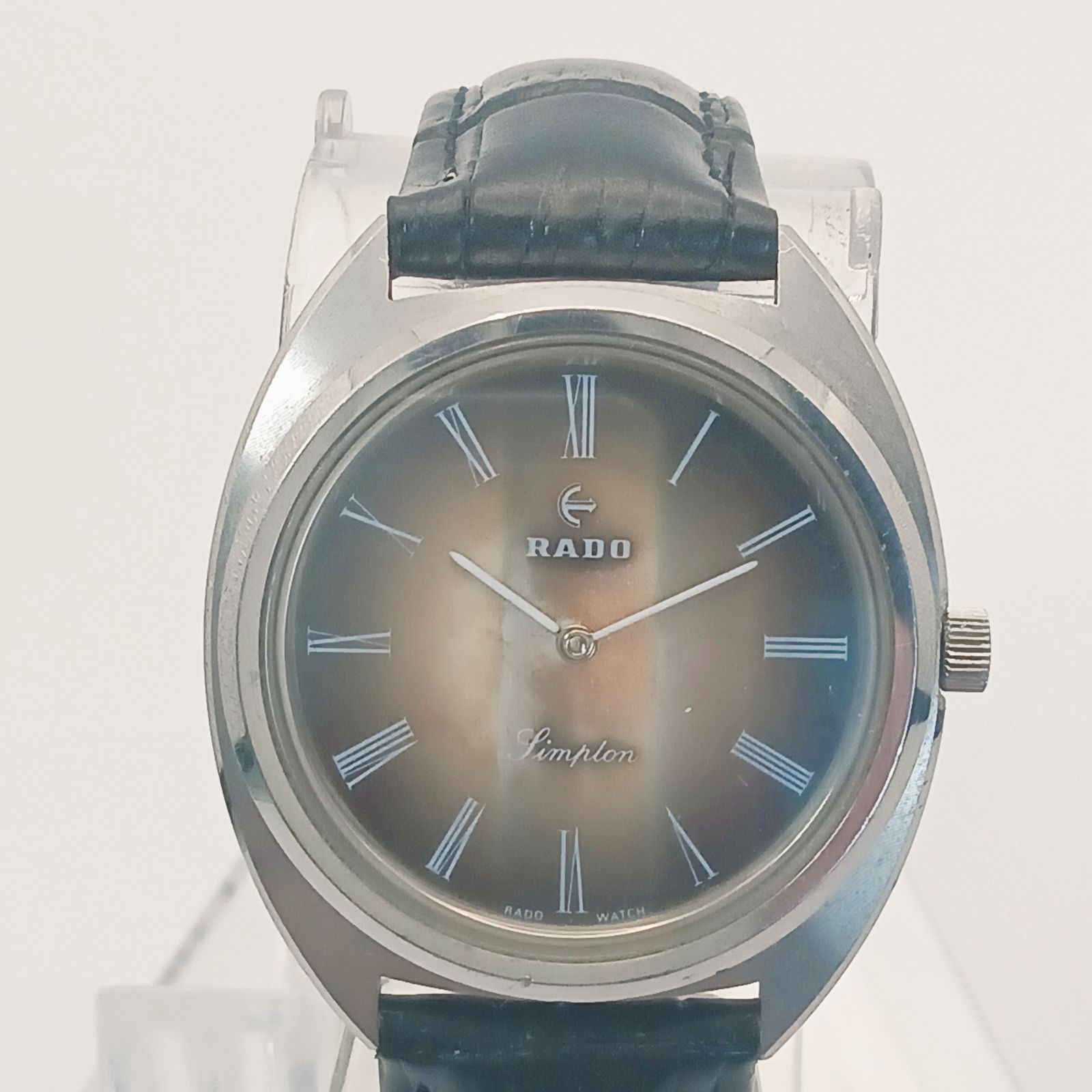 送料360円 ラドー 腕時計 Simplon ローマン シルバー金具 手巻き メンズ 社外ベルト 稼働 RADO QT124-61 同梱NG ラドー RADO シンプロン Timer BH0606257 Roll